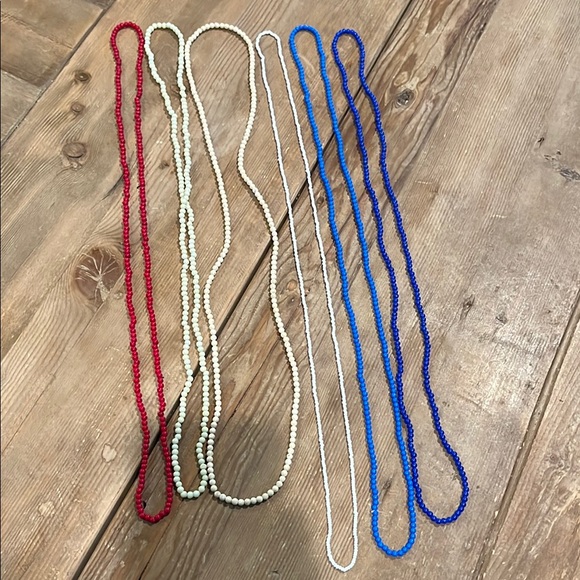 Jewelry - Vintage red, white and blue Beaded Necklaces Set of 6